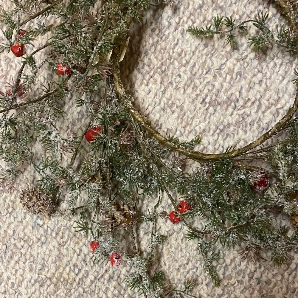 Festive Green and Red Holiday Wreath
